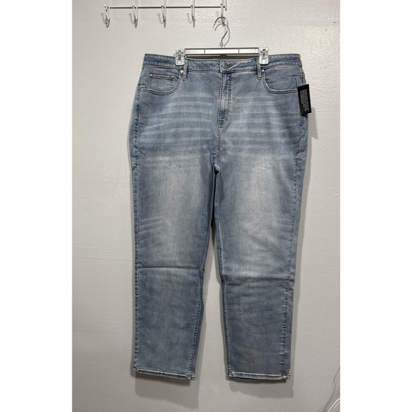 Candace Cameron Bure Womens Jeans Malibu Lt Wash Plus Size W22 Blue Denim - Picture 1 of 12
